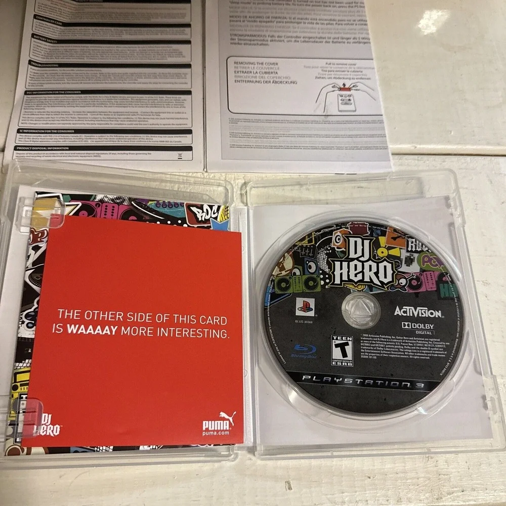 DJ Hero (Sony PlayStation 3, 2009) Complete In Box Game And Turntable